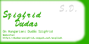 szigfrid dudas business card