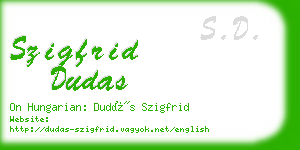 szigfrid dudas business card